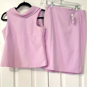 NWT White House Black Market Lavender Skirt Set with sleeveless top size 4